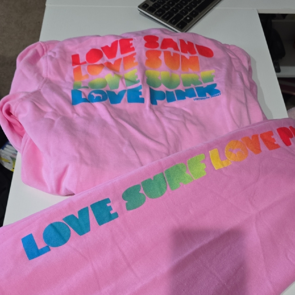 Y2k VS Pink My Favorite Sweat Suit NWT Large